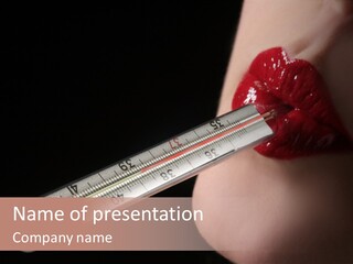 People Mouth Red PowerPoint Template