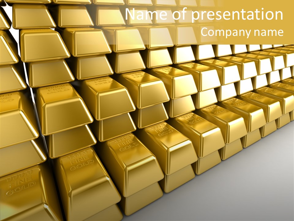 Gold Treasury Business PowerPoint Template