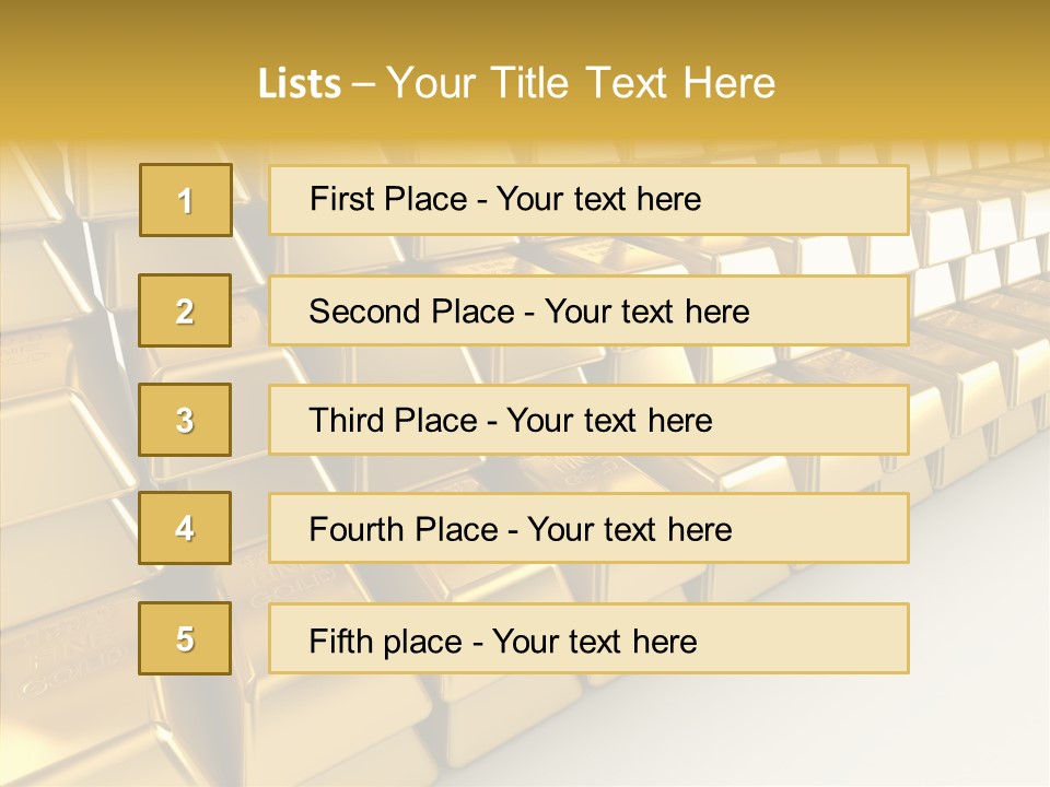 Gold Treasury Business PowerPoint Template