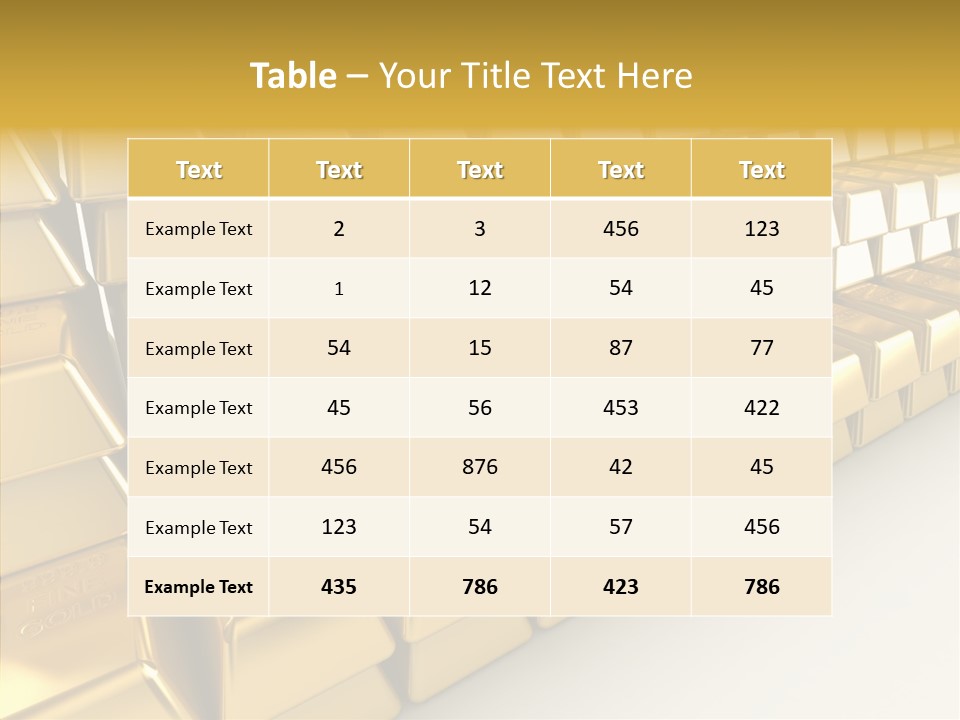 Gold Treasury Business PowerPoint Template