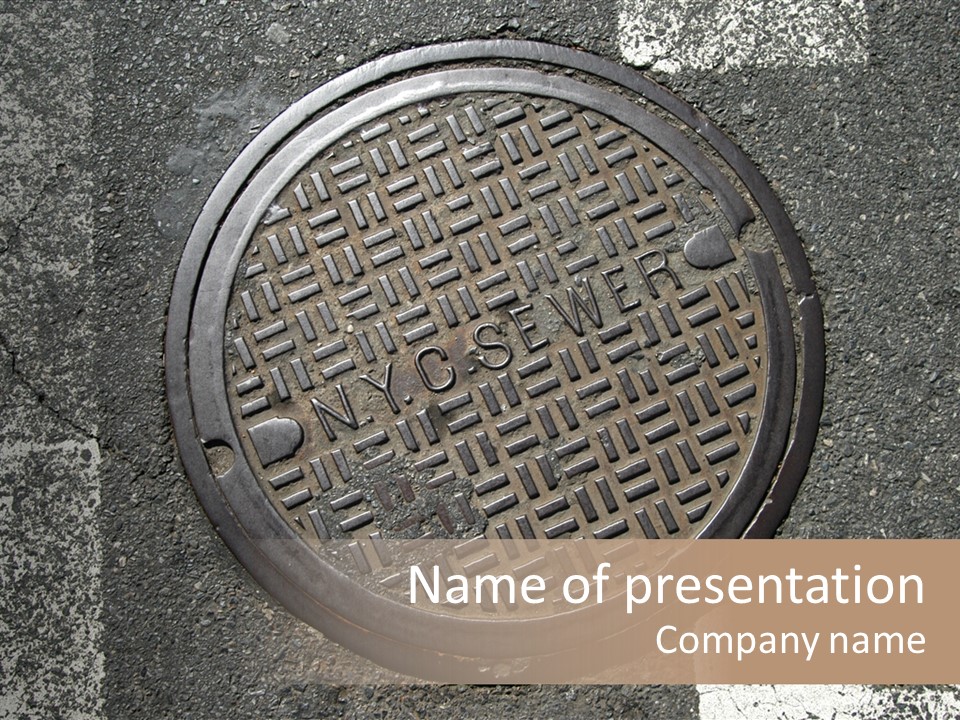 Manhole Sewer York PowerPoint Template