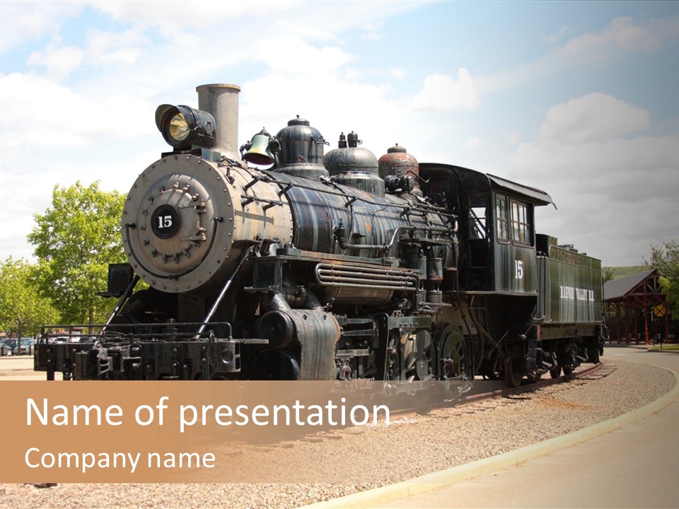 Motion Transportation Rails PowerPoint Template