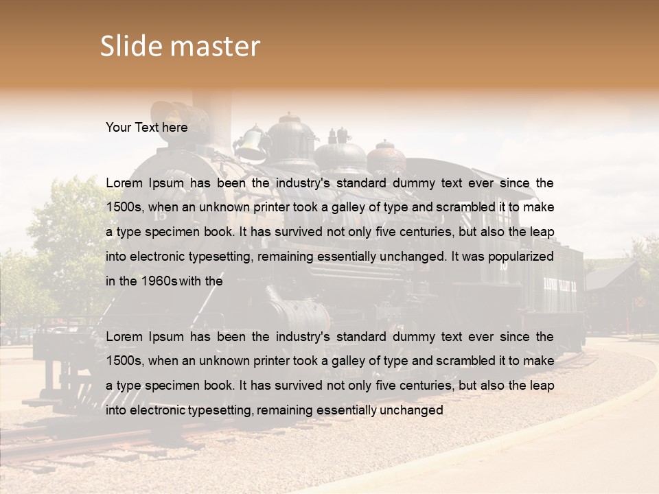 Motion Transportation Rails PowerPoint Template