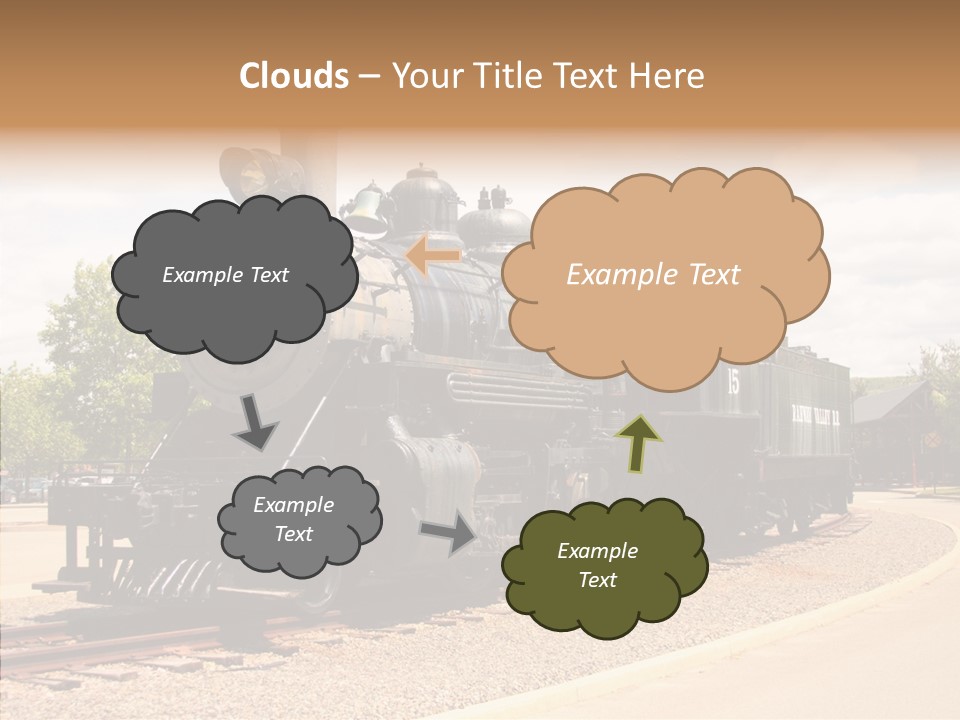 Motion Transportation Rails PowerPoint Template