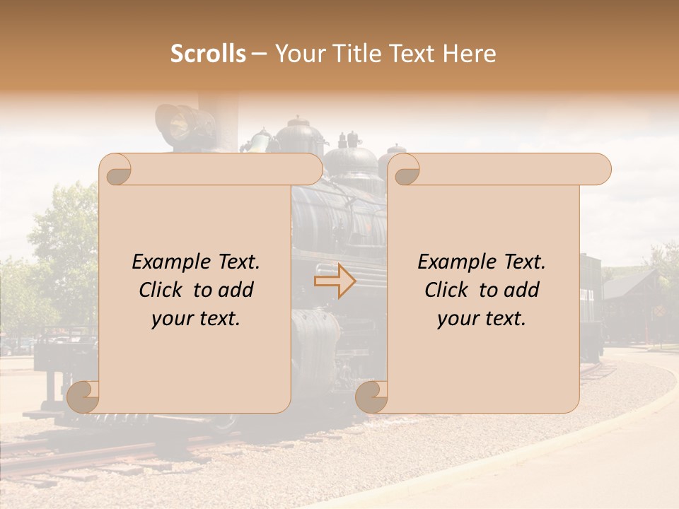 Motion Transportation Rails PowerPoint Template