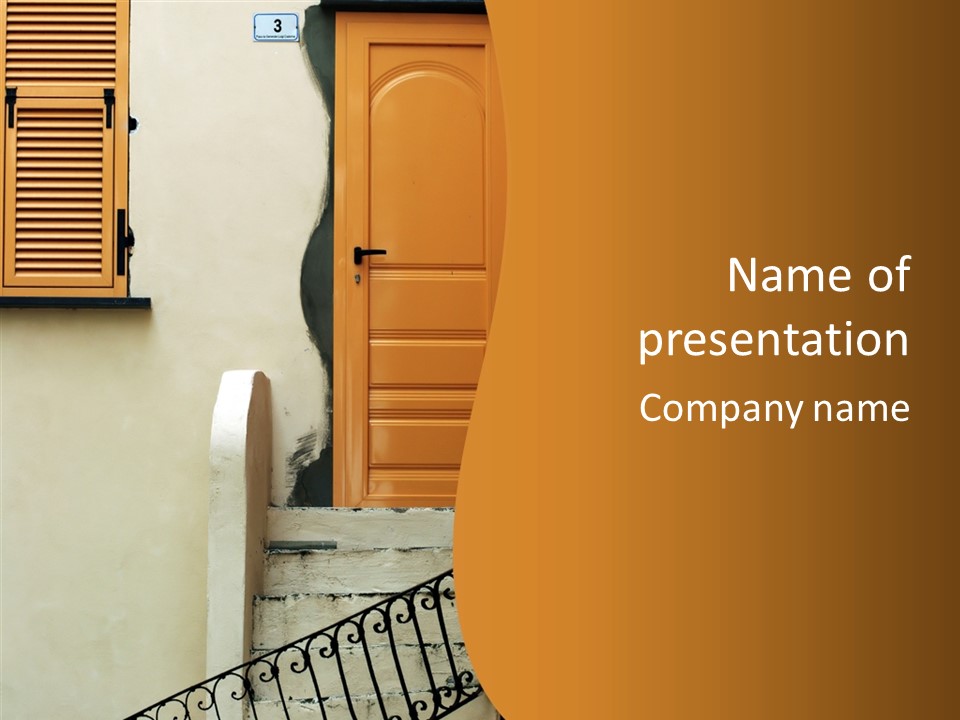 Building Step Entrance PowerPoint Template