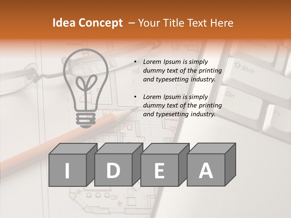 Architectural Plan Pencil PowerPoint Template
