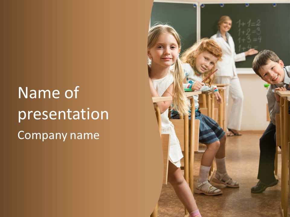 Cute Schoolkid Person PowerPoint Template