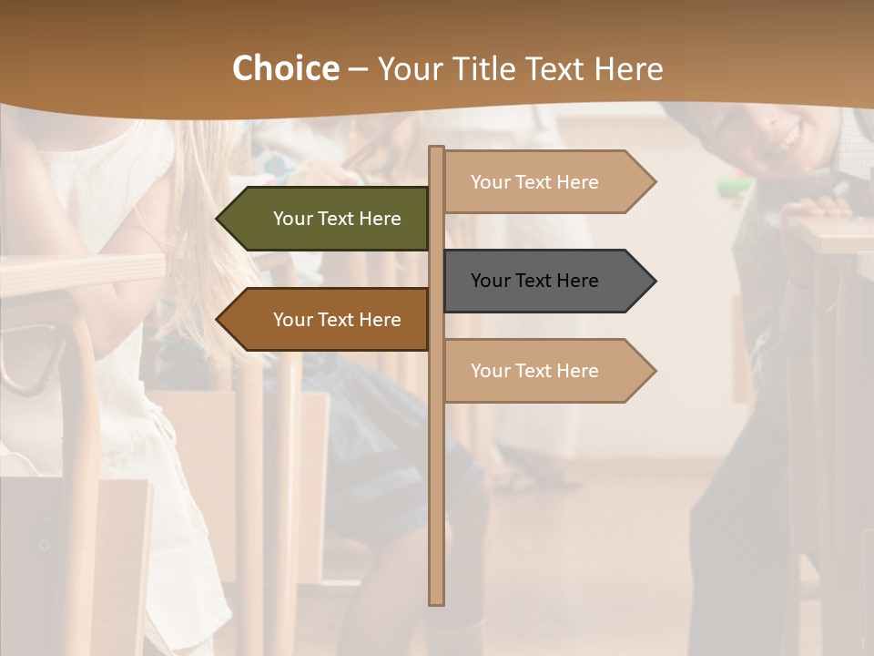 Cute Schoolkid Person PowerPoint Template