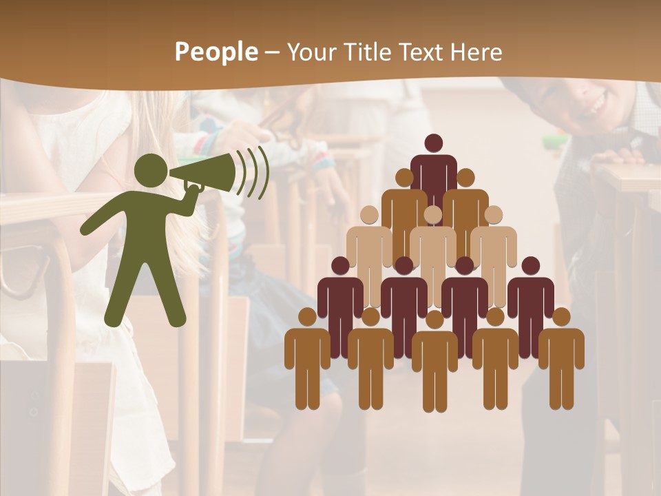 Cute Schoolkid Person PowerPoint Template