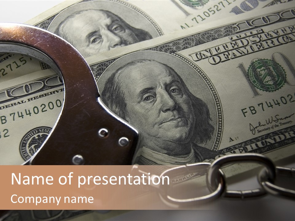 Dollar Trade Manacles PowerPoint Template