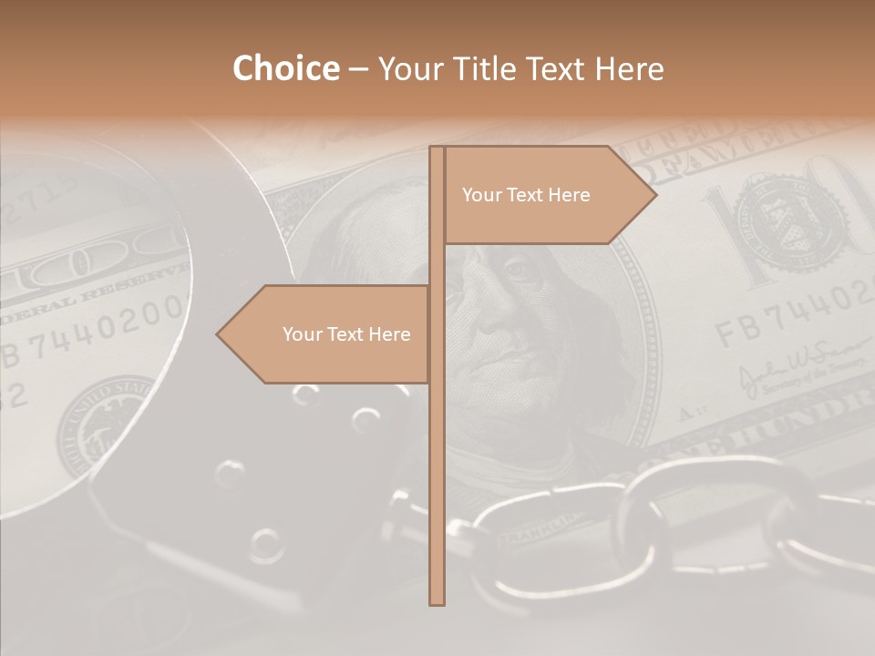 Dollar Trade Manacles PowerPoint Template
