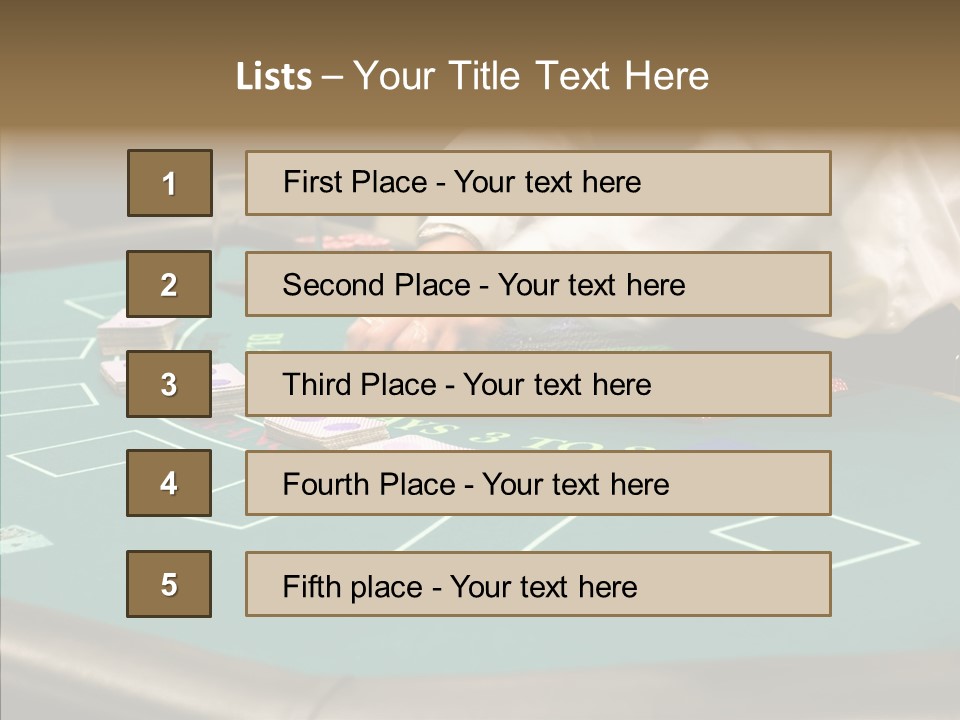 Hits Lounge Gamblers PowerPoint Template