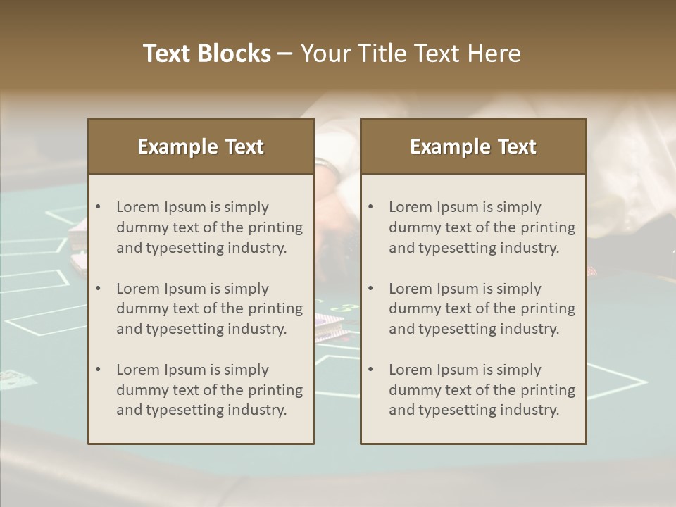 Hits Lounge Gamblers PowerPoint Template