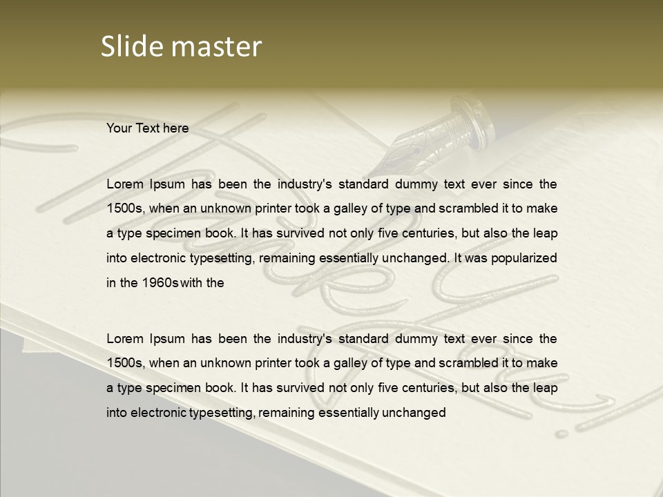 Fountain Pen Writting PowerPoint Template