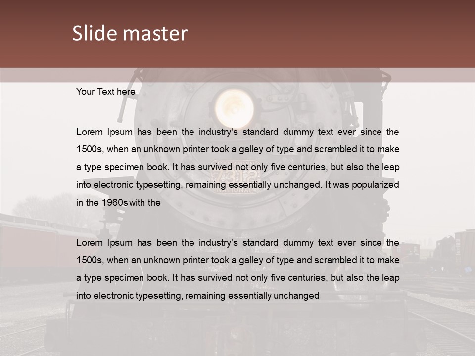 Track Coal Steam PowerPoint Template