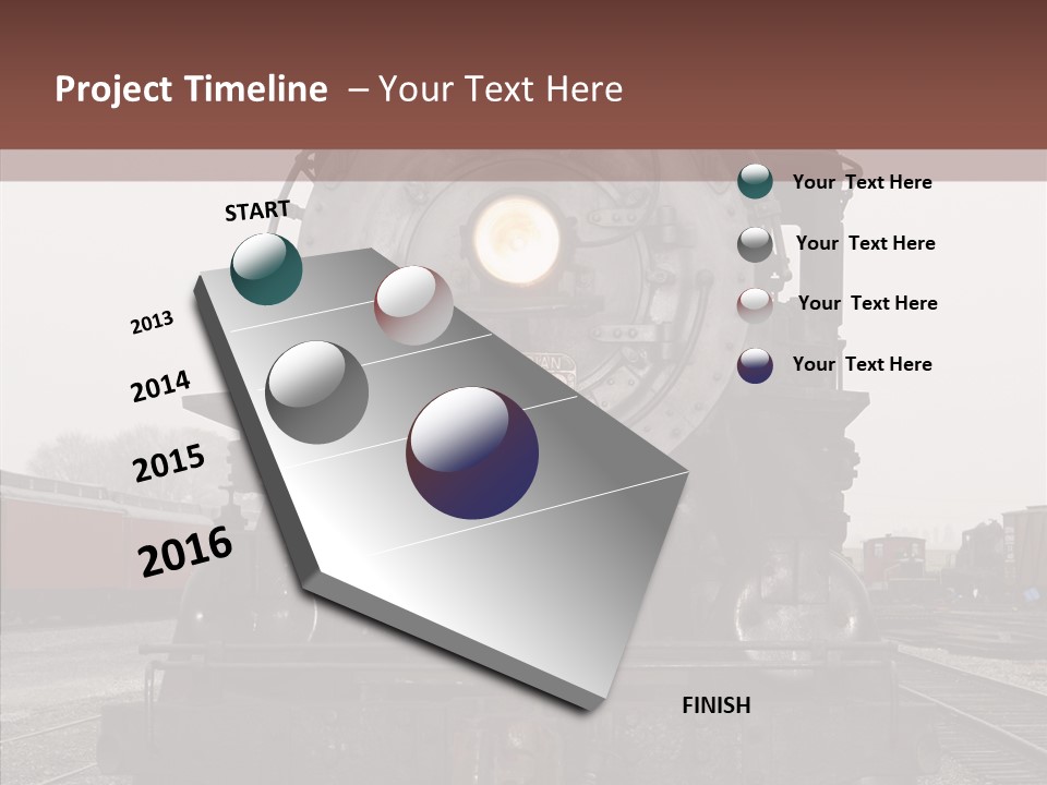 Track Coal Steam PowerPoint Template