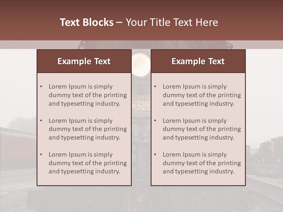 Track Coal Steam PowerPoint Template