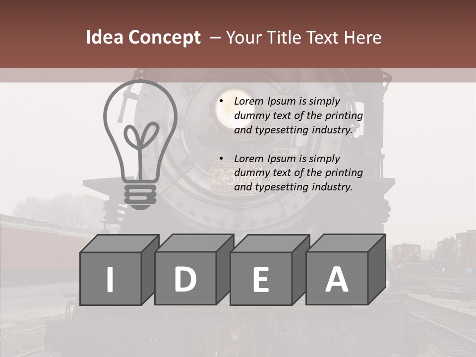 Track Coal Steam PowerPoint Template