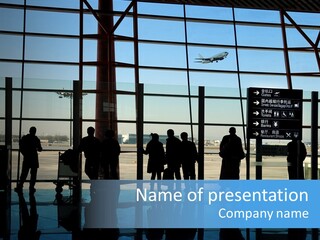 Metal Arrival Blue PowerPoint Template