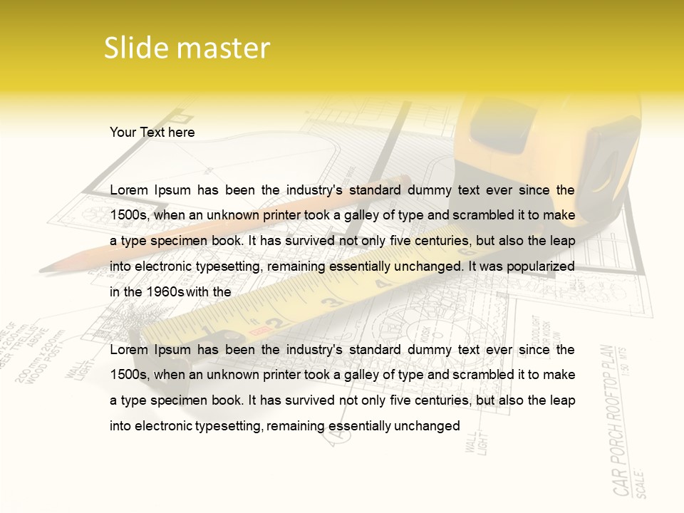 Tape Engineering Ruler PowerPoint Template