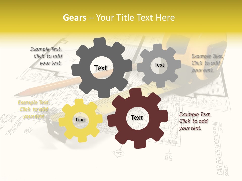 Tape Engineering Ruler PowerPoint Template
