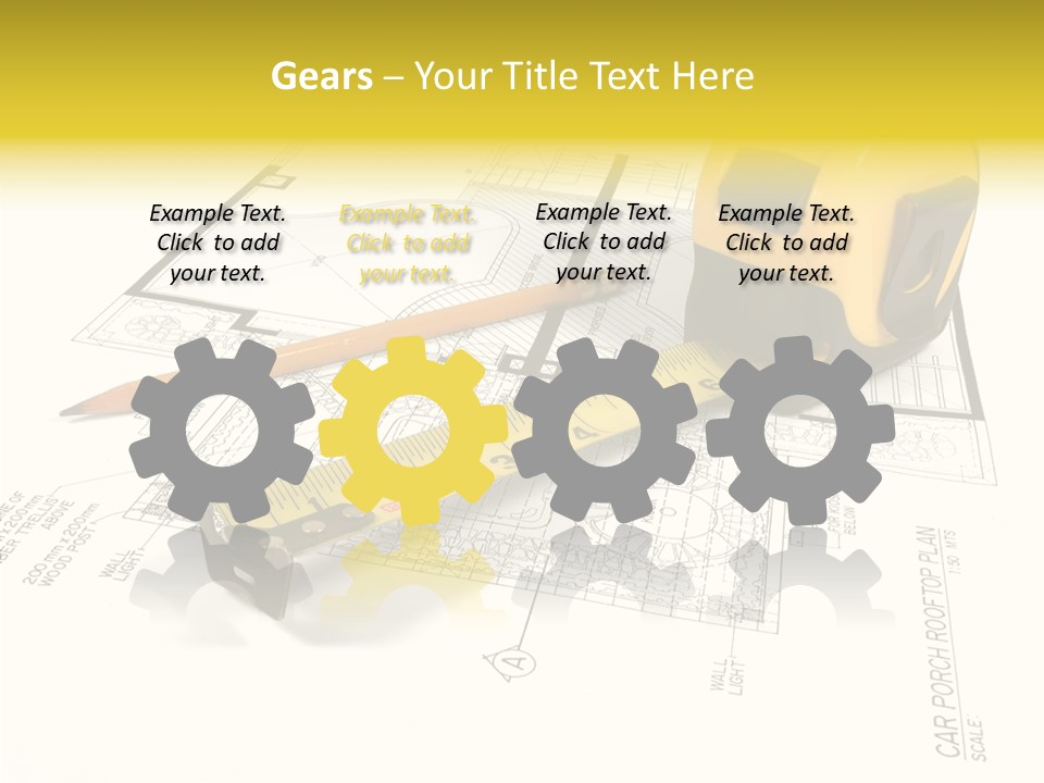 Tape Engineering Ruler PowerPoint Template