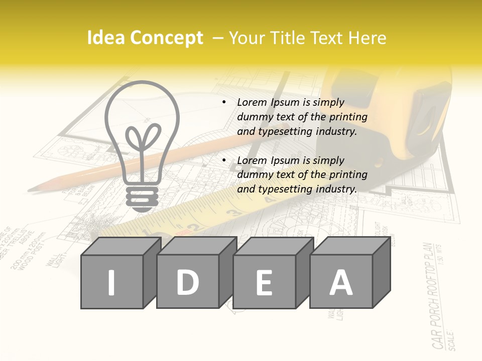 Tape Engineering Ruler PowerPoint Template