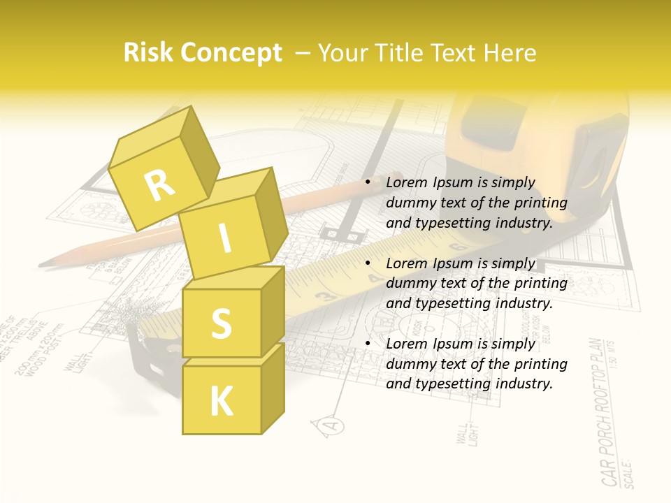 Tape Engineering Ruler PowerPoint Template