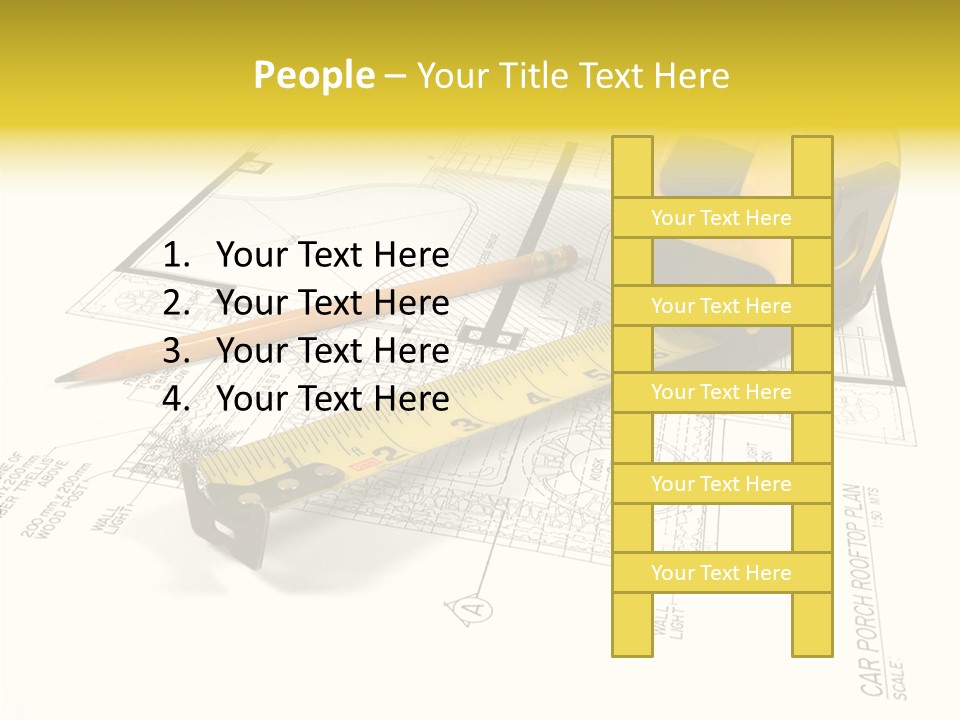 Tape Engineering Ruler PowerPoint Template