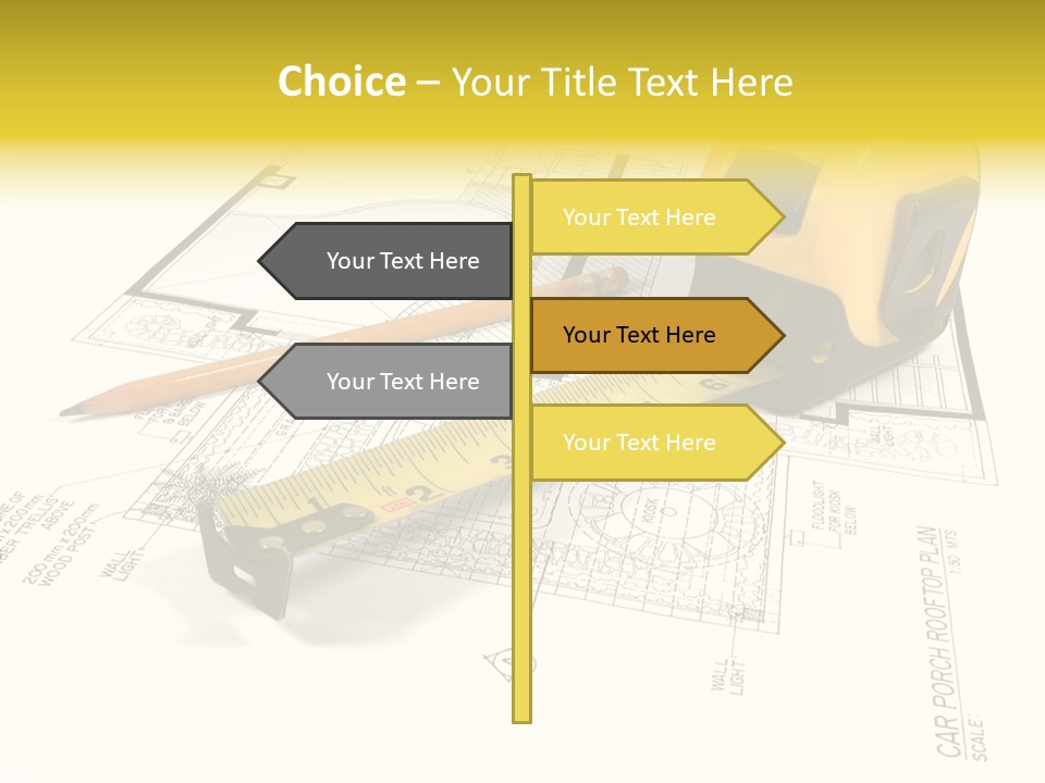 Tape Engineering Ruler PowerPoint Template