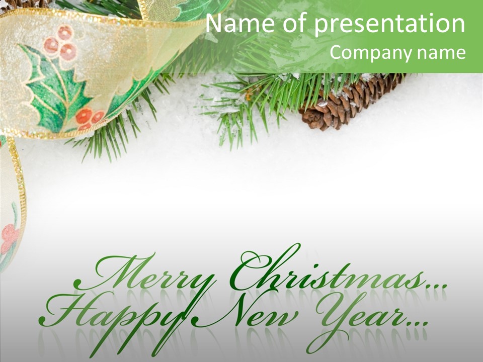 Spruce Present Snow PowerPoint Template