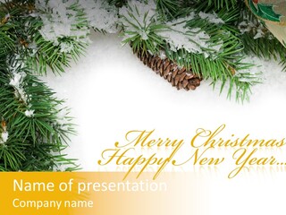 Fir Leaf Holiday PowerPoint Template