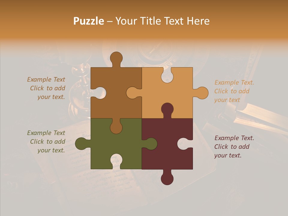 Imagination Gold Fabric PowerPoint Template