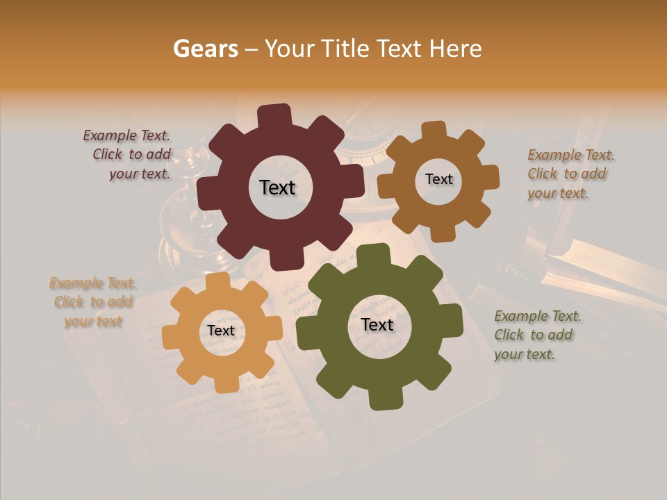 Imagination Gold Fabric PowerPoint Template