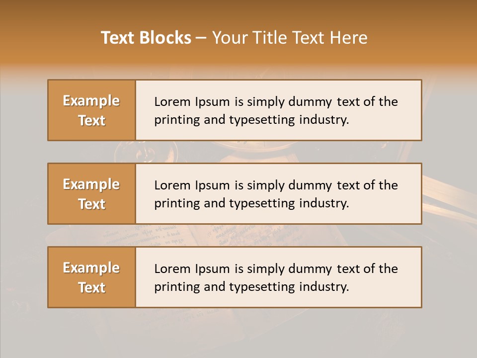 Imagination Gold Fabric PowerPoint Template