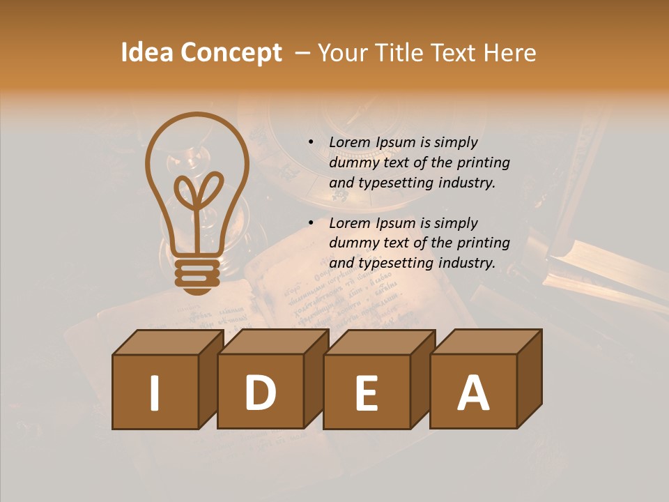 Imagination Gold Fabric PowerPoint Template