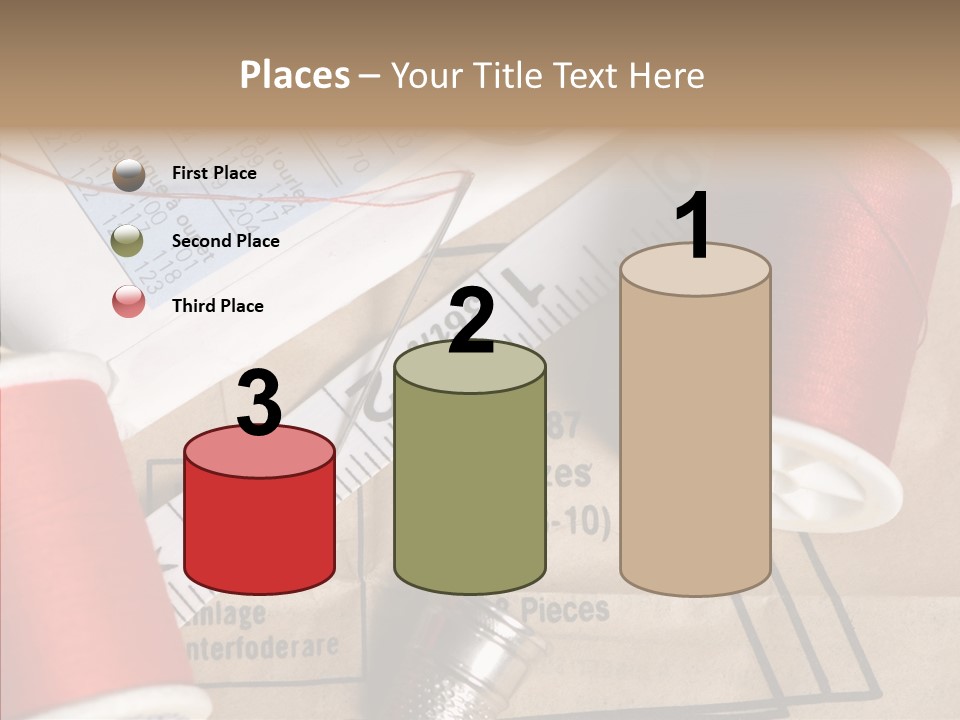 Two Spools Of Thread Sitting On Top Of A Piece Of Paper PowerPoint Template