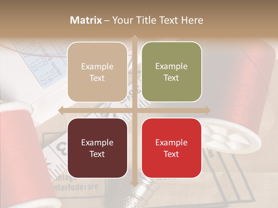 Two Spools Of Thread Sitting On Top Of A Piece Of Paper PowerPoint Template