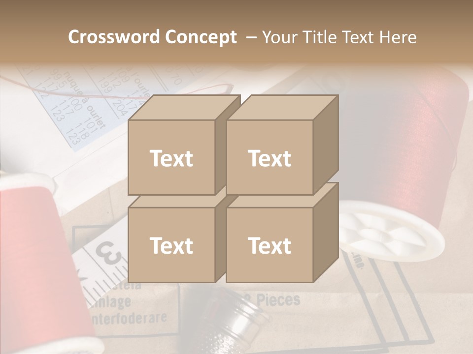 Two Spools Of Thread Sitting On Top Of A Piece Of Paper PowerPoint Template