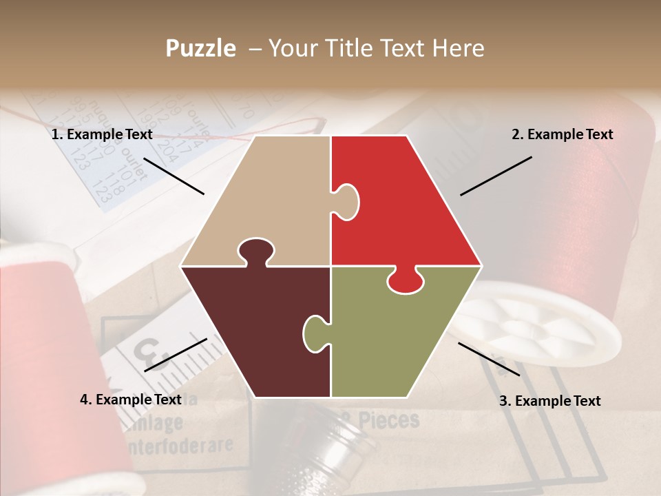 Two Spools Of Thread Sitting On Top Of A Piece Of Paper PowerPoint Template