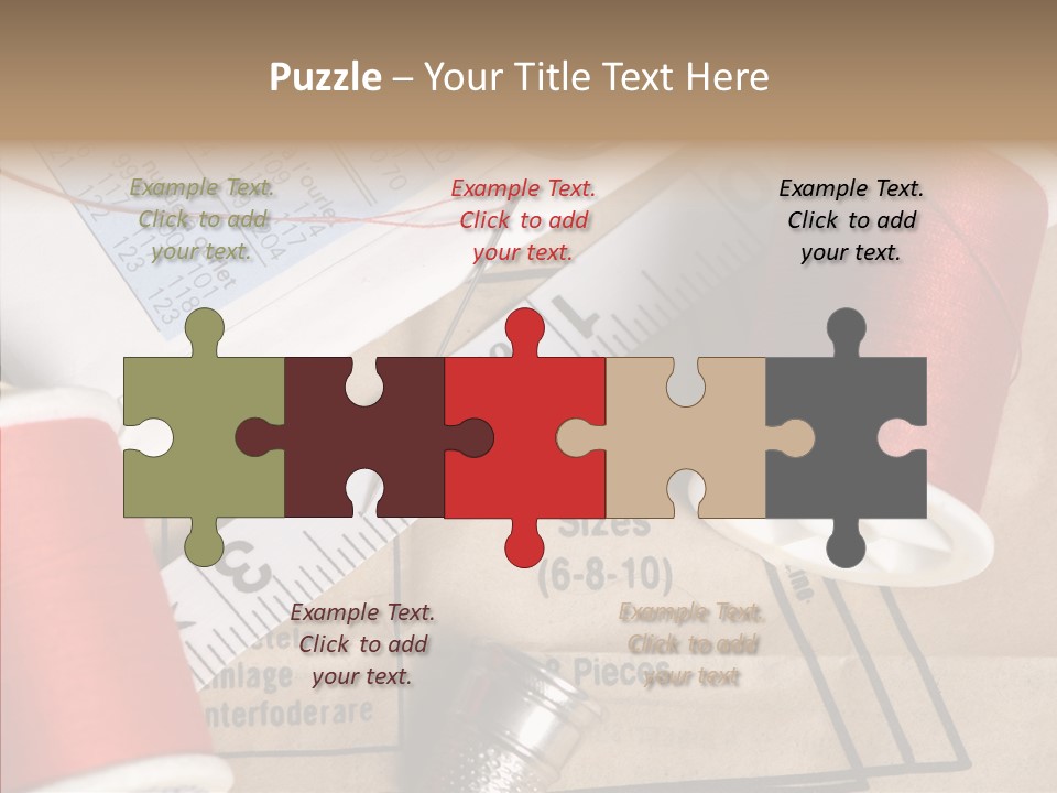 Two Spools Of Thread Sitting On Top Of A Piece Of Paper PowerPoint Template