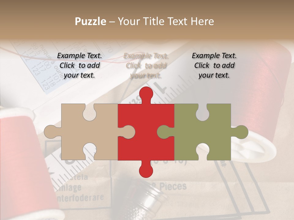 Two Spools Of Thread Sitting On Top Of A Piece Of Paper PowerPoint Template