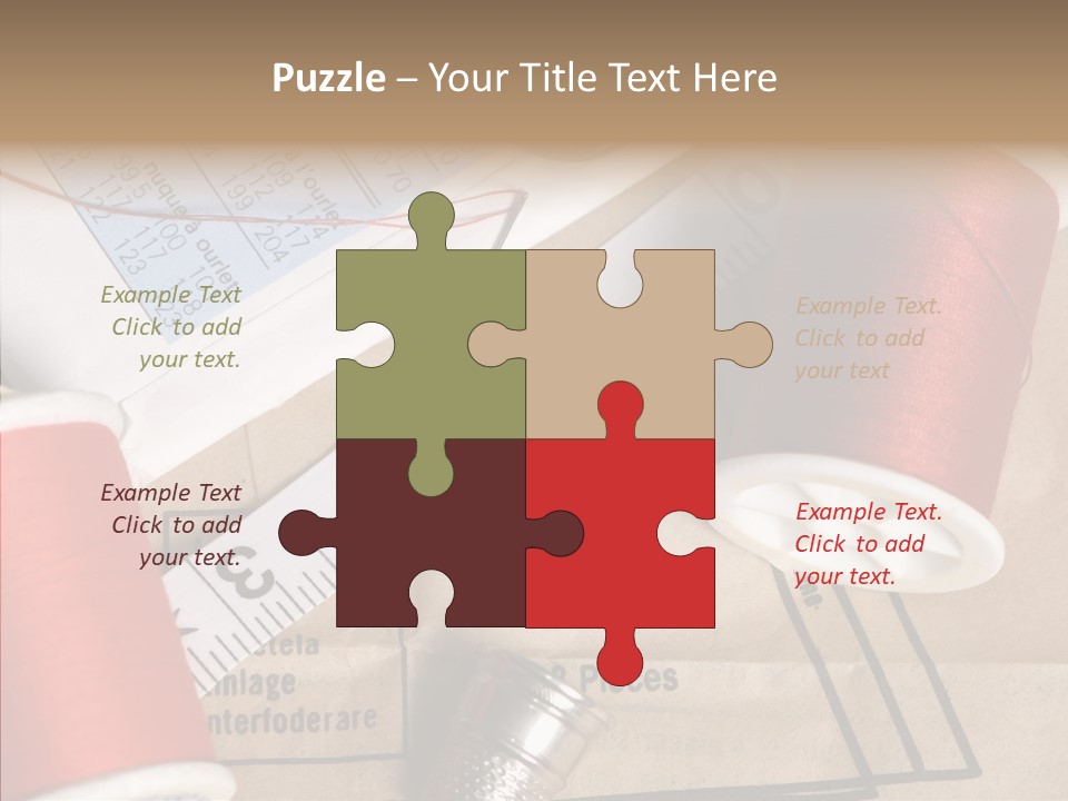 Two Spools Of Thread Sitting On Top Of A Piece Of Paper PowerPoint Template