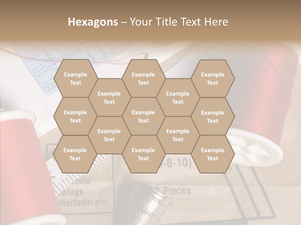 Two Spools Of Thread Sitting On Top Of A Piece Of Paper PowerPoint Template