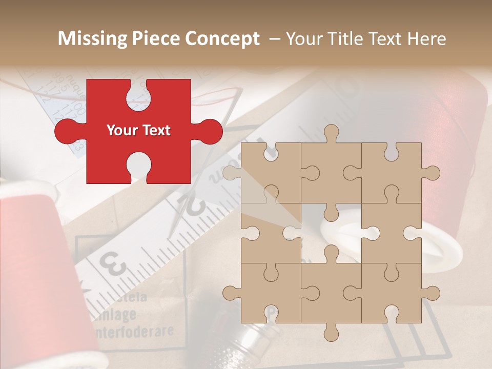 Two Spools Of Thread Sitting On Top Of A Piece Of Paper PowerPoint Template