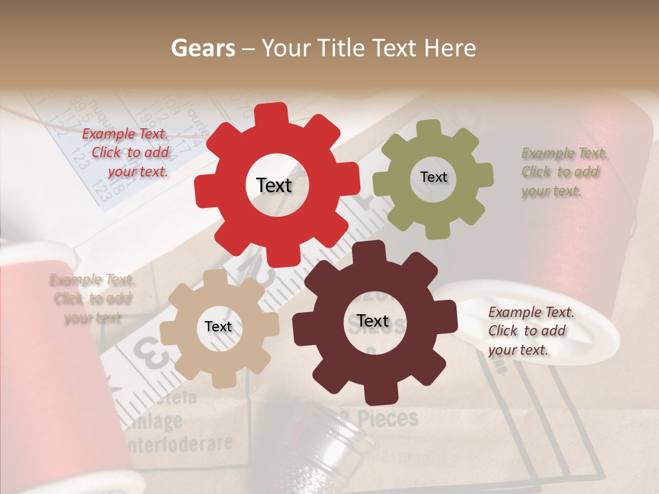 Two Spools Of Thread Sitting On Top Of A Piece Of Paper PowerPoint Template