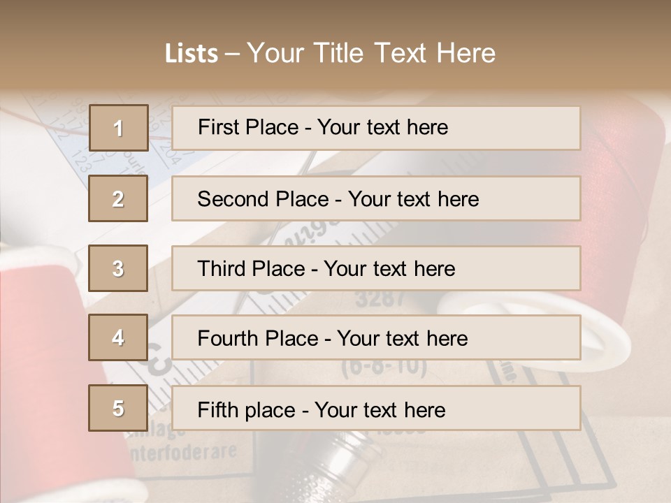 Two Spools Of Thread Sitting On Top Of A Piece Of Paper PowerPoint Template