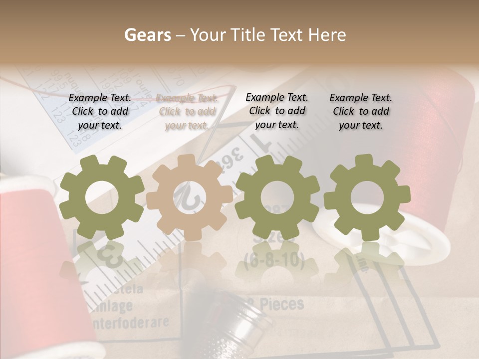 Two Spools Of Thread Sitting On Top Of A Piece Of Paper PowerPoint Template