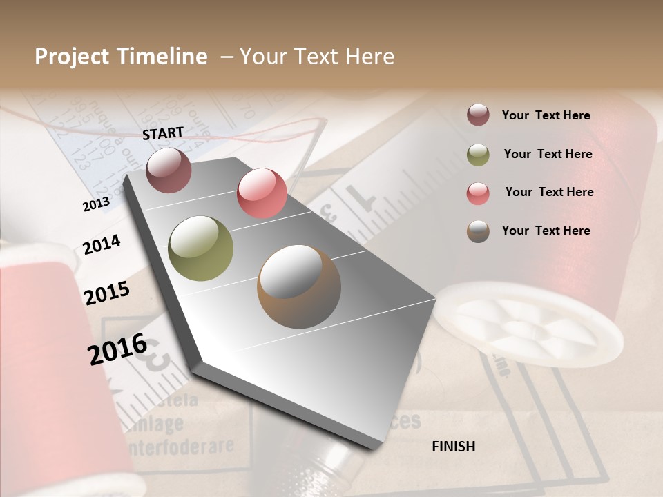 Two Spools Of Thread Sitting On Top Of A Piece Of Paper PowerPoint Template